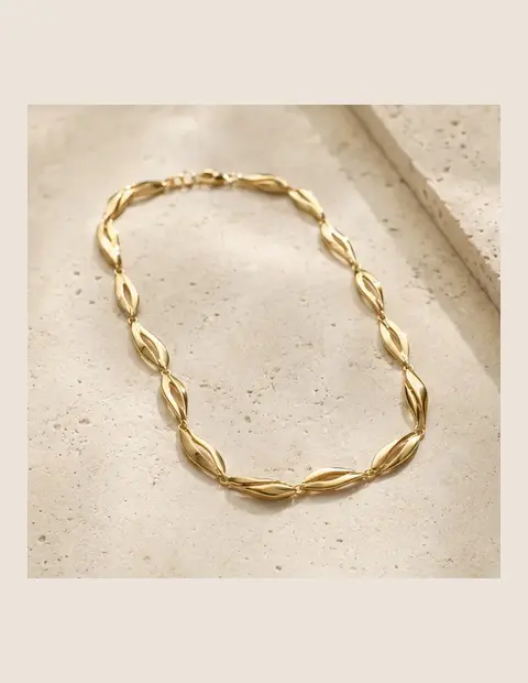 Maison Vela La Vague Necklace in hand-finished gold